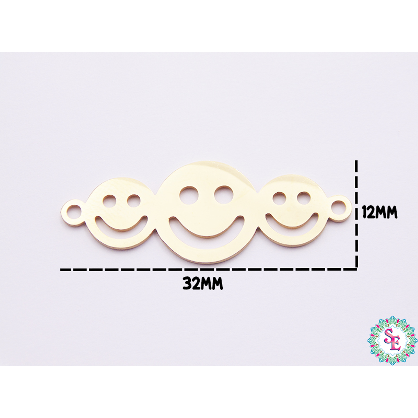 ACERO DORADO TERMINAL 3 CARA FELIZ  32*12MM  1