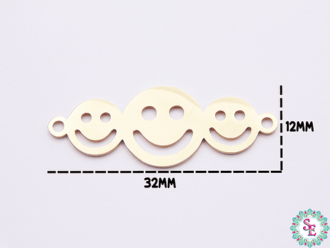 ACERO DORADO TERMINAL 3 CARA FELIZ  32*12MM 