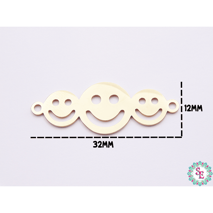 ACERO DORADO TERMINAL 3 CARA FELIZ  32*12MM  1