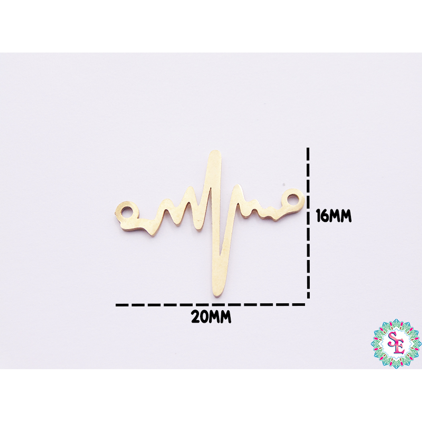 ACERO DORADO TERMINAL SIGNO VIDA 20*16MM 1