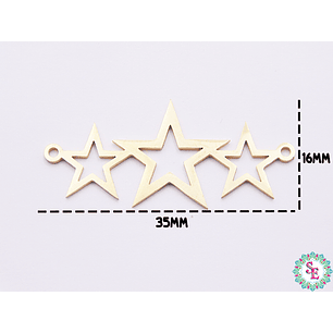 ACERO DORADO TERMINAL 3 ESTRELLAS  35*16MM 