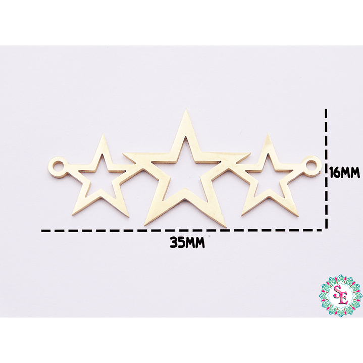 ACERO DORADO TERMINAL 3 ESTRELLAS  35*16MM  1