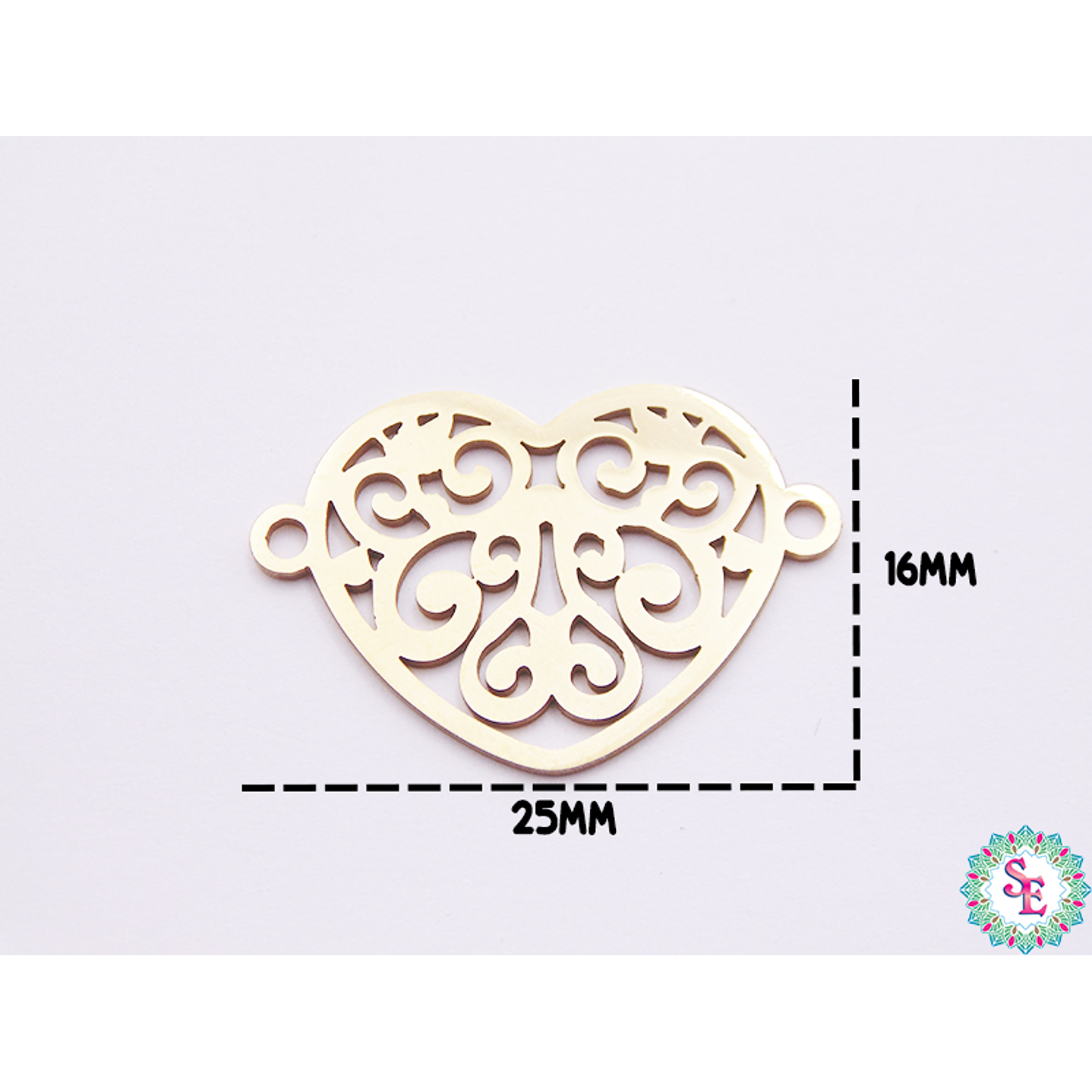 ACERO DORADO TERMINAL CORAZON 25*16MM  1