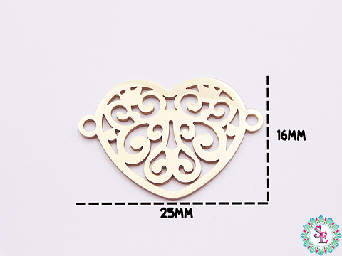 ACERO DORADO TERMINAL CORAZON 25*16MM 