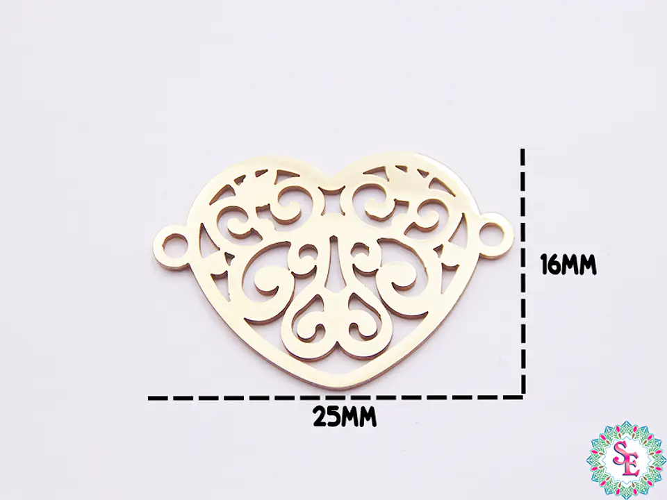 ACERO DORADO TERMINAL CORAZON 25*16MM  1