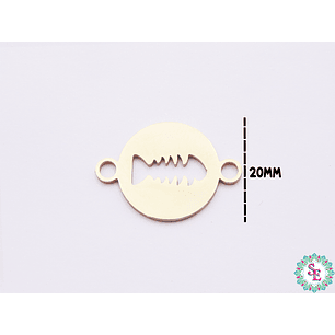 ACERO DORADO TERMINAL REDND ESQUELETO PEZ 20MM