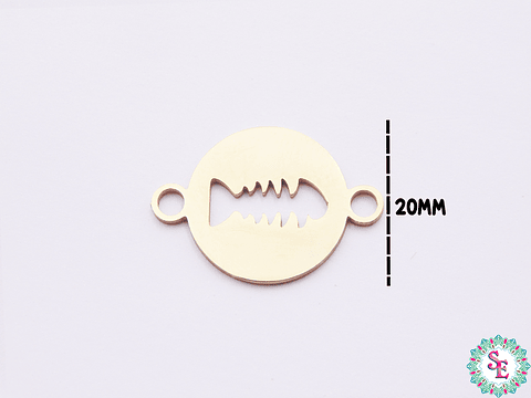 ACERO DORADO TERMINAL REDND ESQUELETO PEZ 20MM