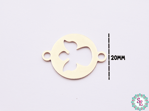 ACERO DORADO TERMINAL REDONDO ANGEL 20MM 