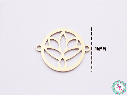 ACERO DORADO TERMINAL REDONDO FLOR 16MM 