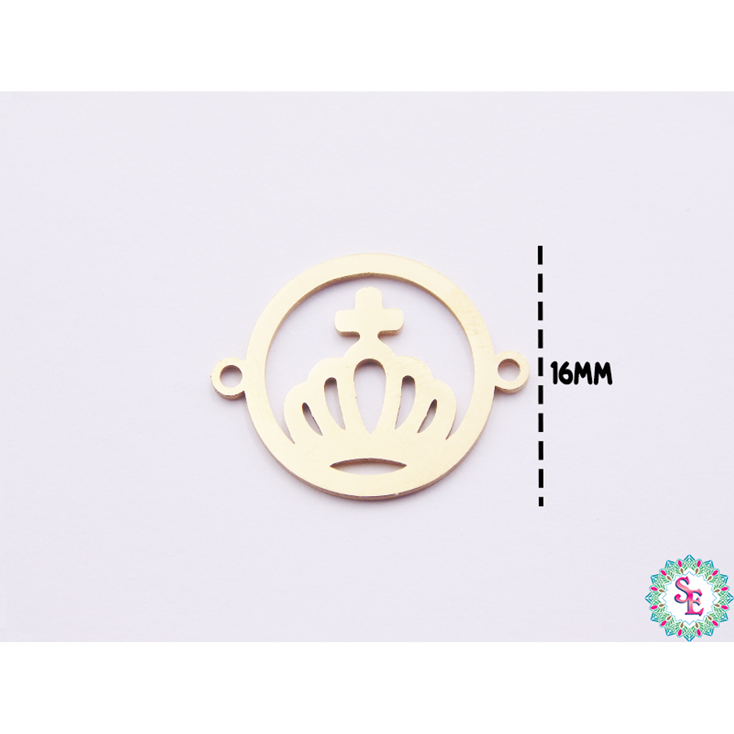 ACERO DORADO TERMINAL REDONDO CORONA 16MM  1