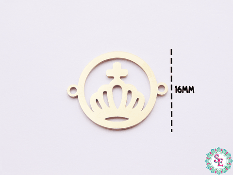 ACERO DORADO TERMINAL REDONDO CORONA 16MM 