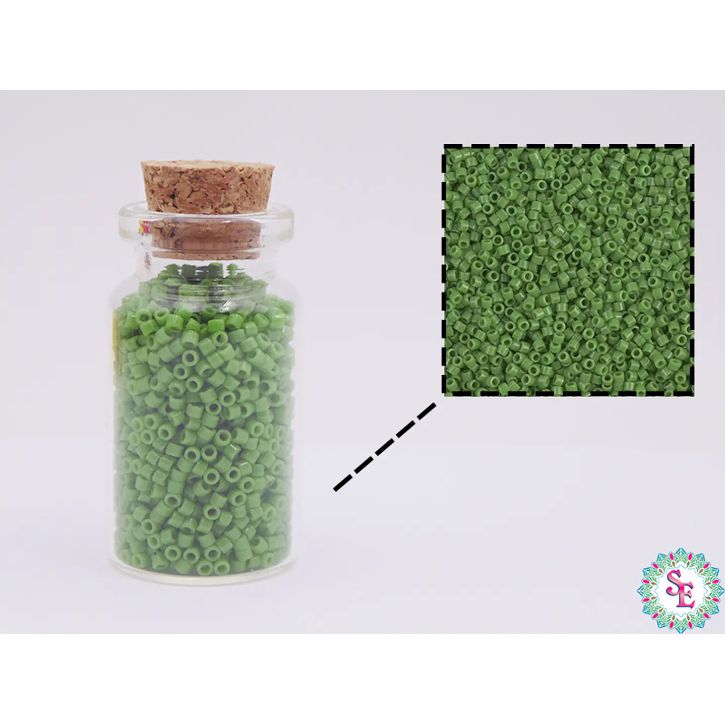 MIYUKI DELICA 11/0 APAQUE PEA GREEN DB0724 X 10 GRAMOS  2