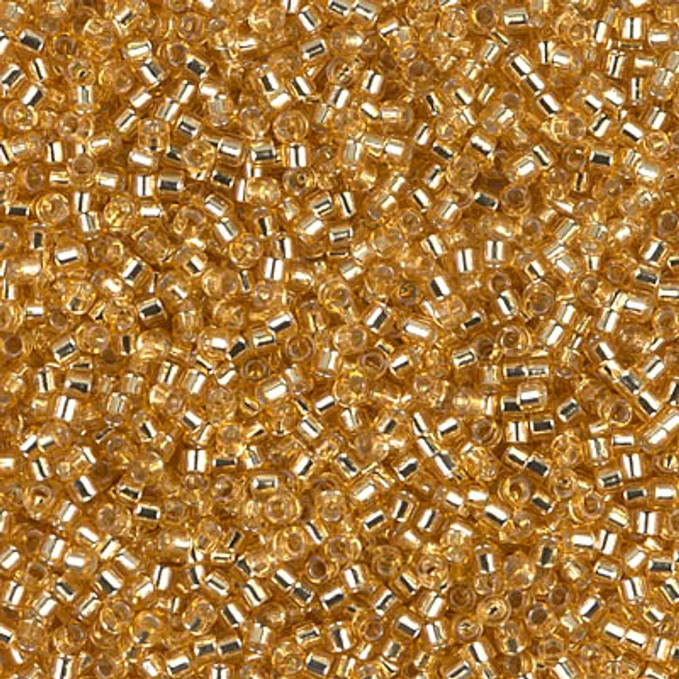 MIYUKI DELICA 11/0 GOLD LINED CRISTAL DB0042 X 10 GRAMOS  1