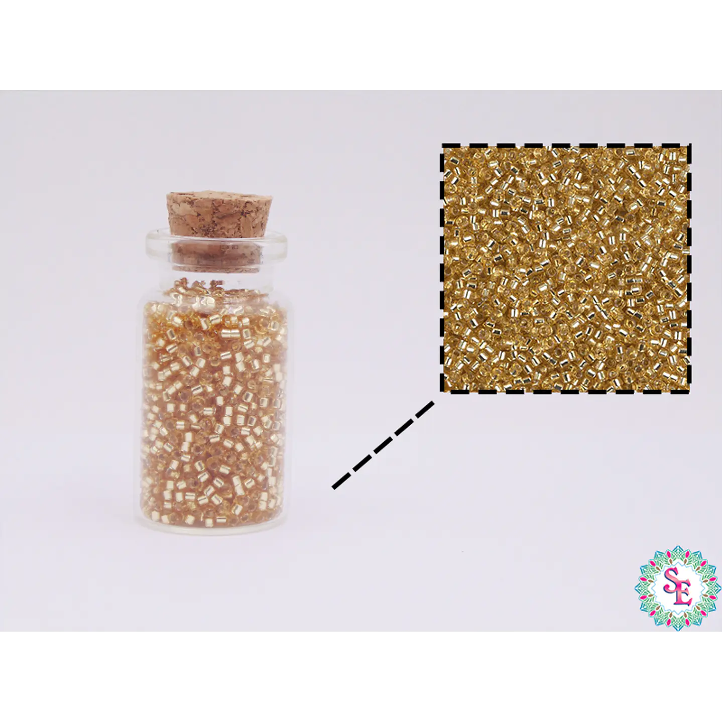 MIYUKI DELICA 11/0 GOLD LINED CRISTAL DB0042 X 10 GRAMOS  2