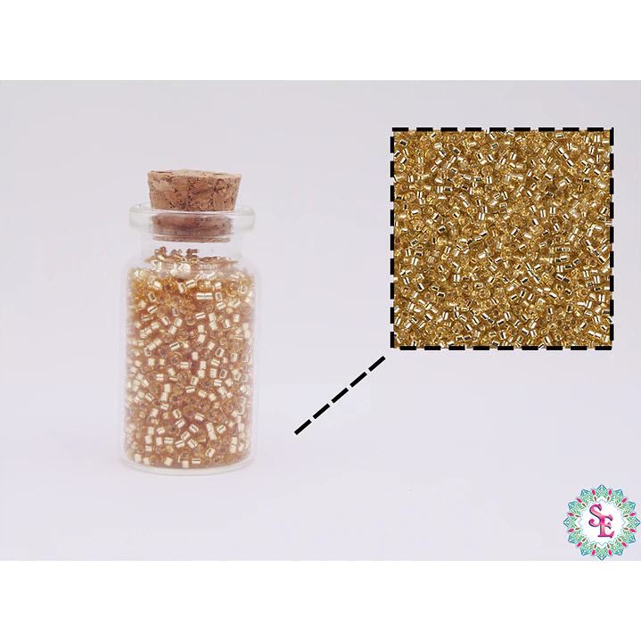 MIYUKI DELICA 11/0 GOLD LINED CRISTAL DB0042 X 10 GRAMOS  2