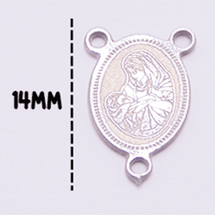 ACERO PLATEADO CRUCERO VIRGEN NIÑO 15*10MM