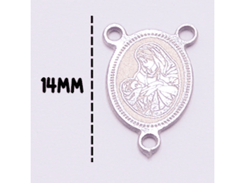 ACERO PLATEADO CRUCERO VIRGEN NIÑO 15*10MM