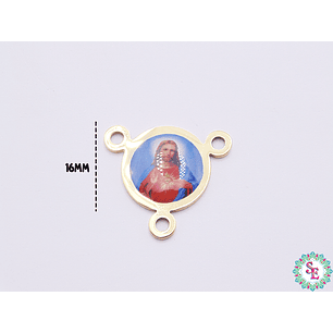 ACERO DORADO CRUCERO RESINA SAGRADO CORAZON DE JESUS 20MM