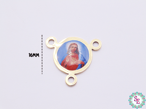 ACERO DORADO CRUCERO RESINA SAGRADO CORAZON DE JESUS 20MM