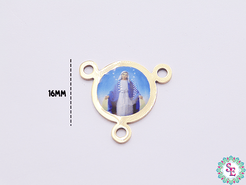 ACERO DORADO CRUCERO RESINA VIRGEN MILAGROSA 20MM 