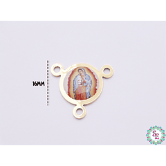 ACERO DORADO CRUCERO RESINA VIRGEN GUADALUPE 20MM 