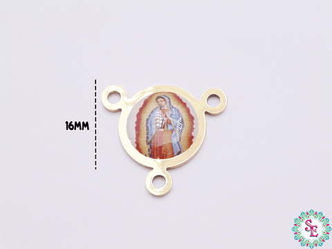 ACERO DORADO CRUCERO RESINA VIRGEN GUADALUPE 20MM 