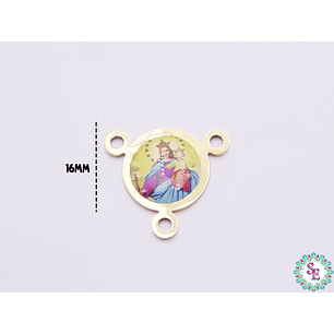 ACERO DORADO CRUCERO RESINA MARIA AUXILIADORA 16MM