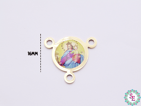 ACERO DORADO CRUCERO RESINA MARIA AUXILIADORA 16MM