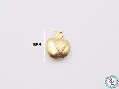 ACERO DORADO DIJE MANZANA 13MM 