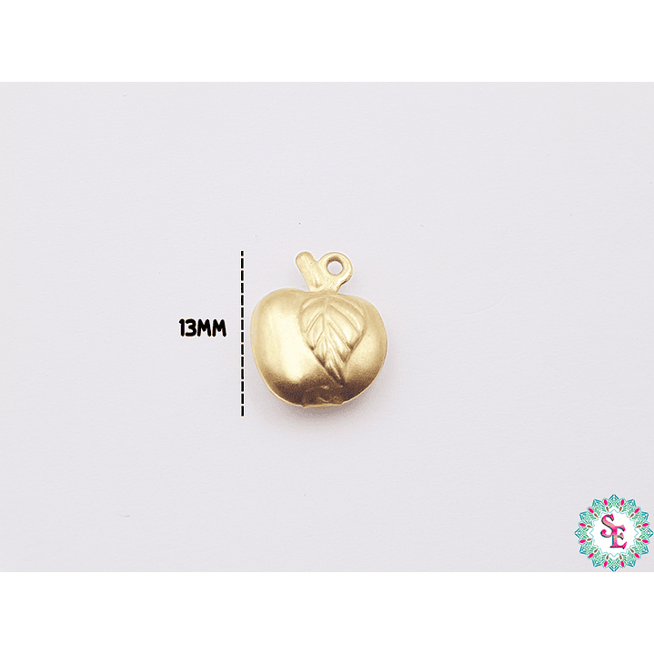 ACERO DORADO DIJE MANZANA 13MM  1