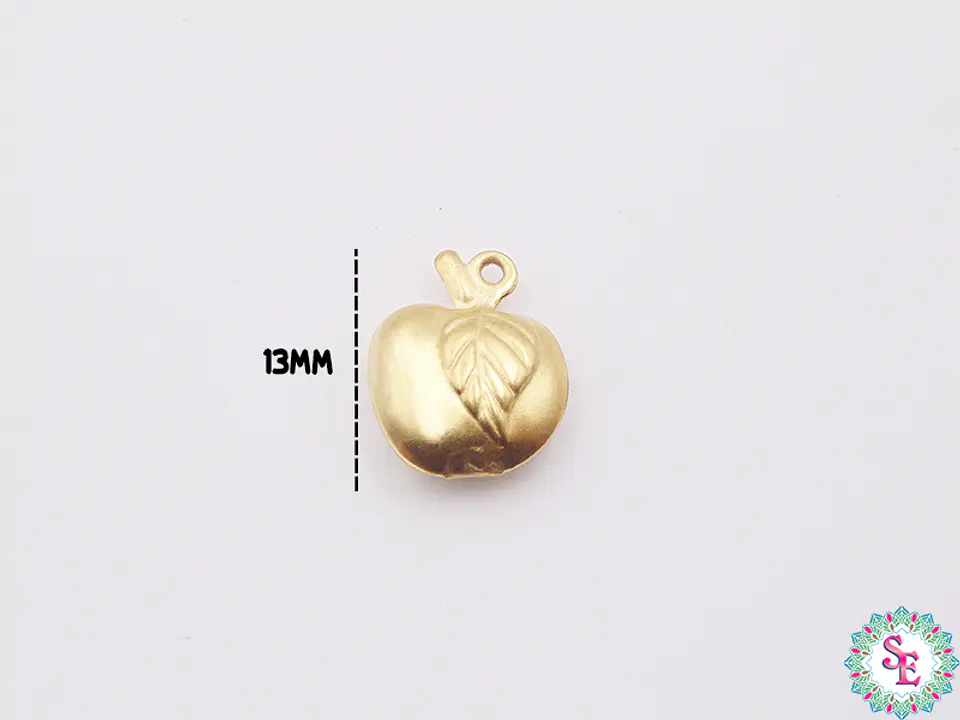 ACERO DORADO DIJE MANZANA 13MM  1