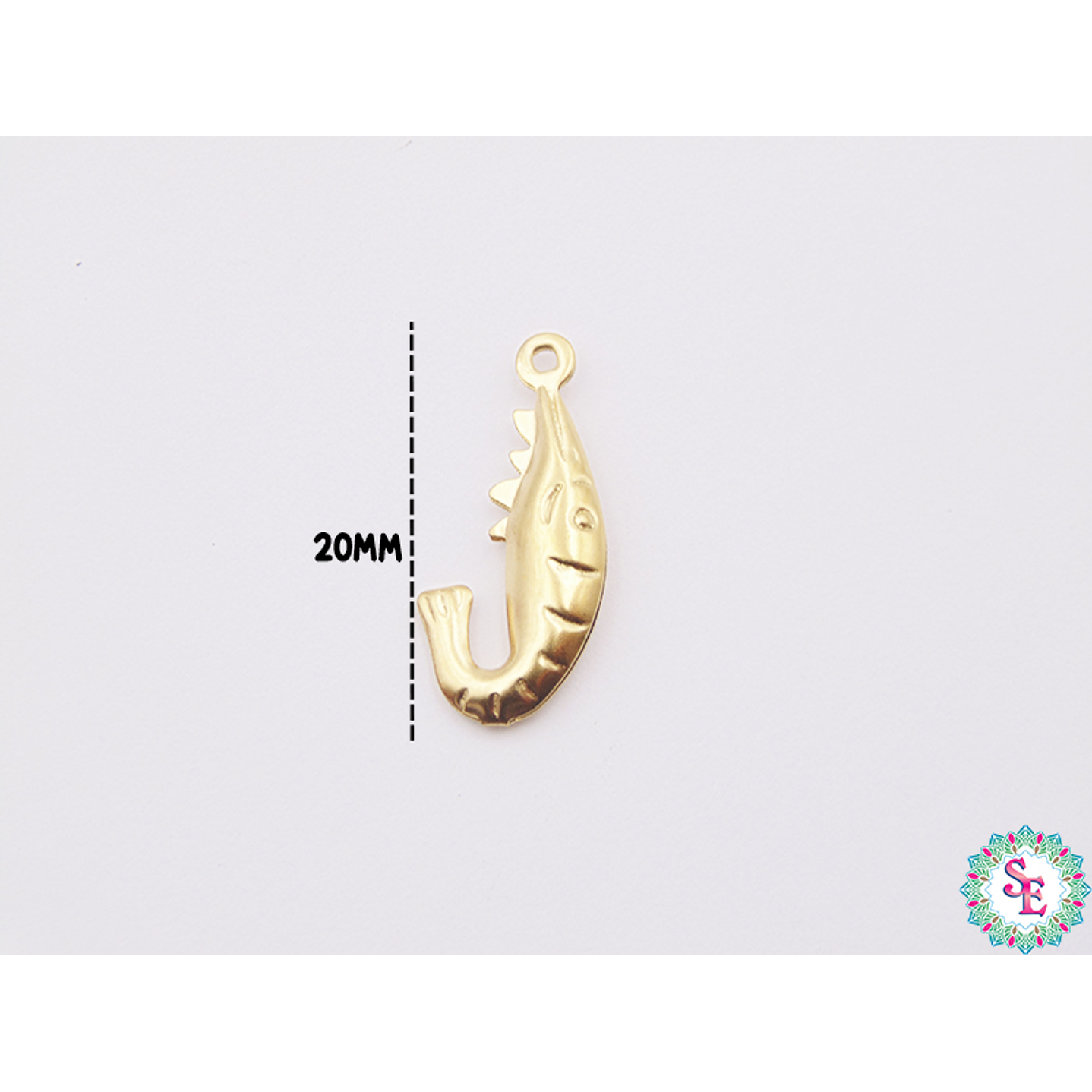 ACERO DORADO DIJE CAMARON 20MM  1