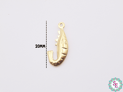 ACERO DORADO DIJE CAMARON 20MM 