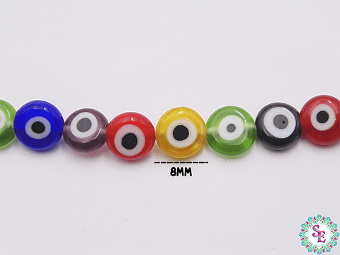 OJO TURCO PLANO # 8MM MIX COLOR