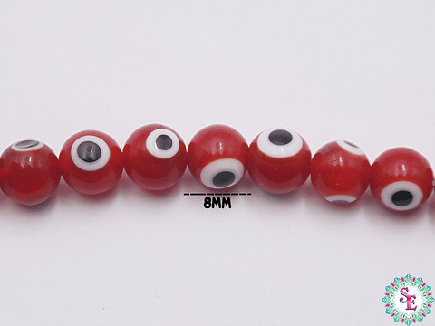 OJO TURCO REDONDO # 8MM ROJO