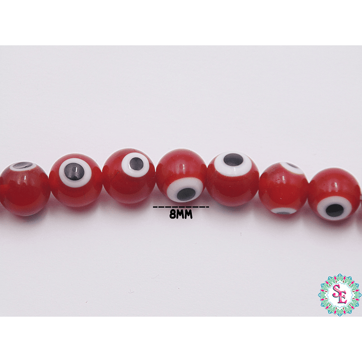 OJO TURCO REDONDO # 8MM ROJO 1