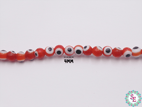 OJO TURCO REDONDO # 4MM ROJO