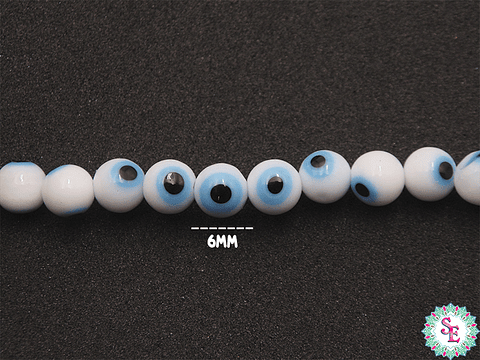 OJO TURCO REDONDO # 6MM BLANCO