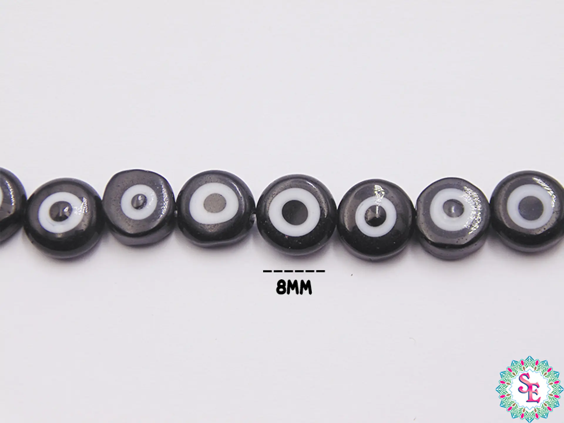 OJO TURCO PLANO # 8MM NEGRO  1