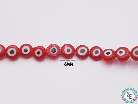 OJO TURCO PLANO # 6MM ROJO