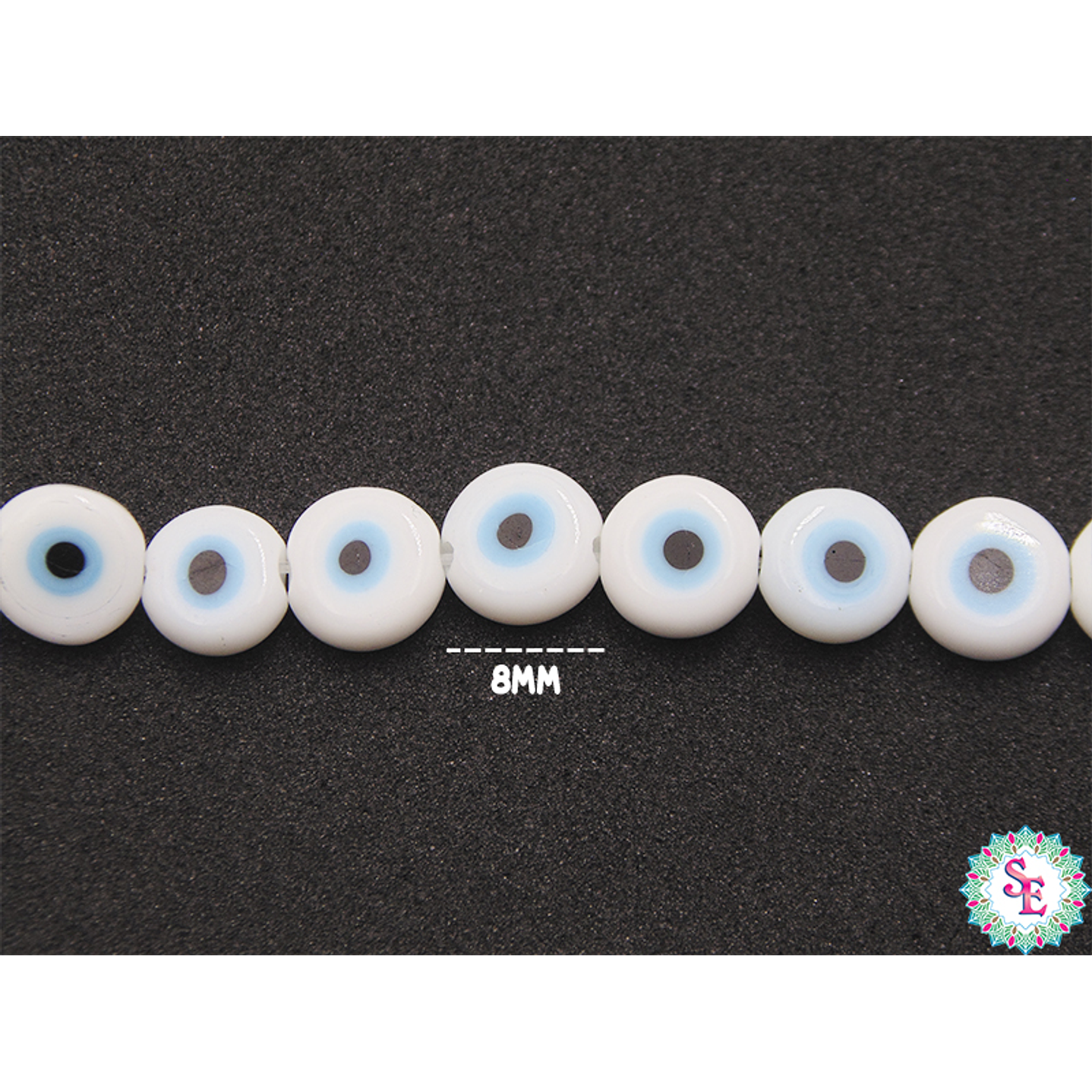 OJO TURCO PLANO # 8MM BLANCO  1