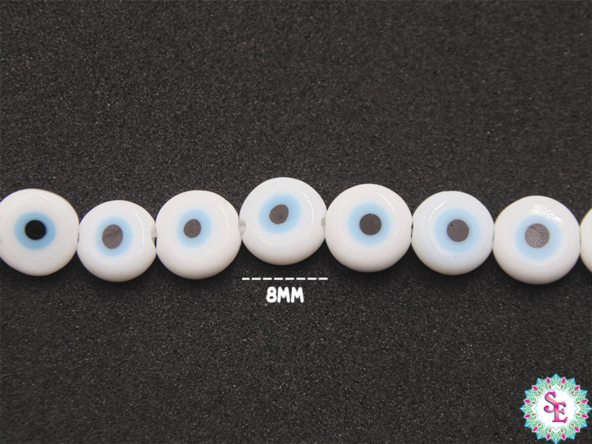 OJO TURCO PLANO # 8MM BLANCO  1