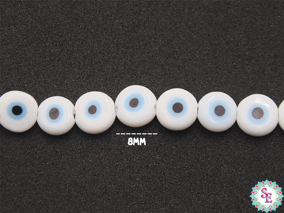 OJO TURCO PLANO # 8MM BLANCO  1