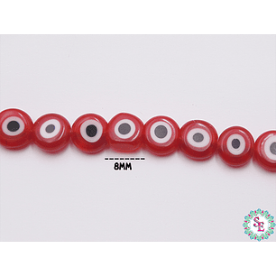 OJO TURCO PLANO # 8MM ROJO