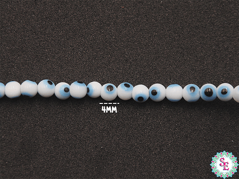 OJO TURCO REDONDO # 4MM BLANCO 