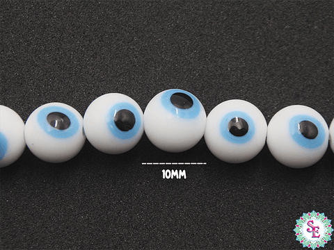OJO TURCO REDONDO # 10MM BLANCO