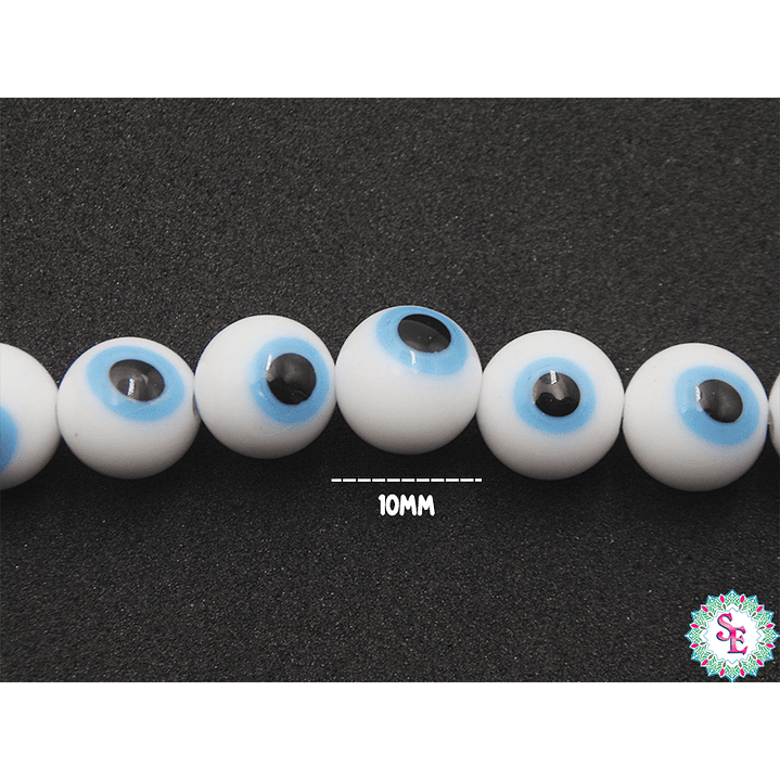 OJO TURCO REDONDO # 10MM BLANCO 1