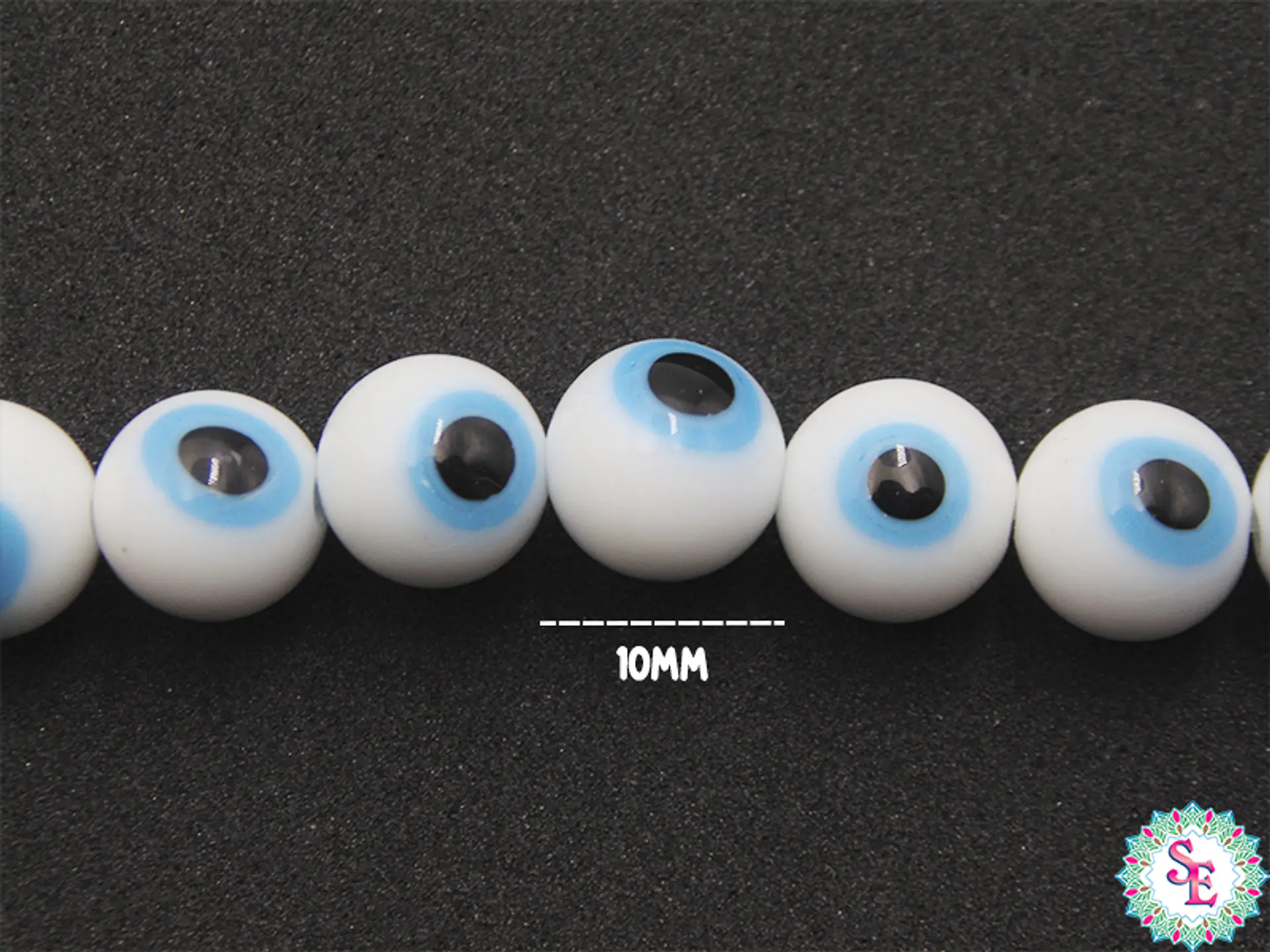 OJO TURCO REDONDO # 10MM BLANCO 1