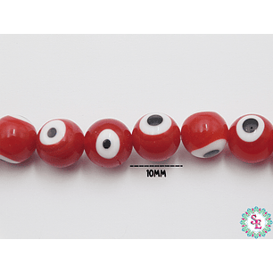 OJO TURCO REDONDO # 10MM ROJO