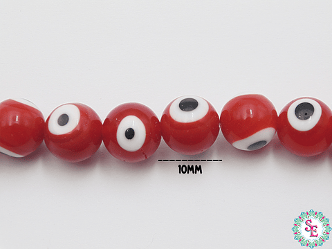 OJO TURCO REDONDO # 10MM ROJO